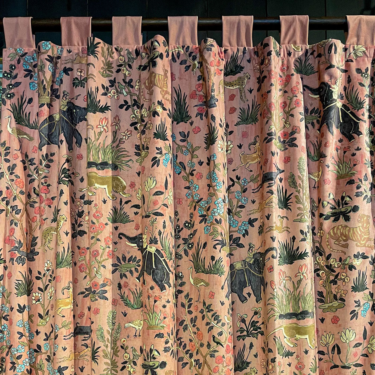 Maharaja Rose Printed Velvet Panel Curtain