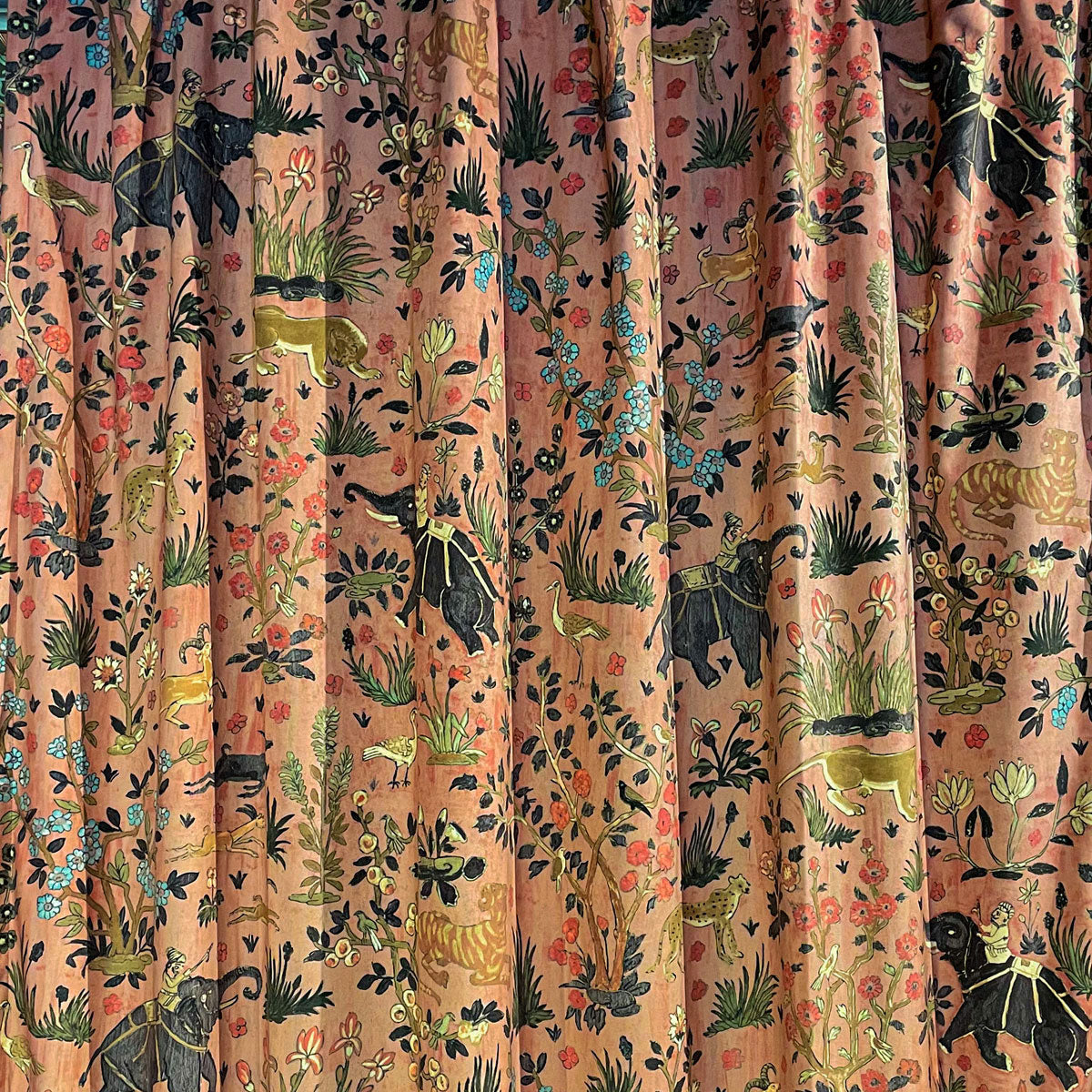 Maharaja Rose Printed Velvet Panel Curtain