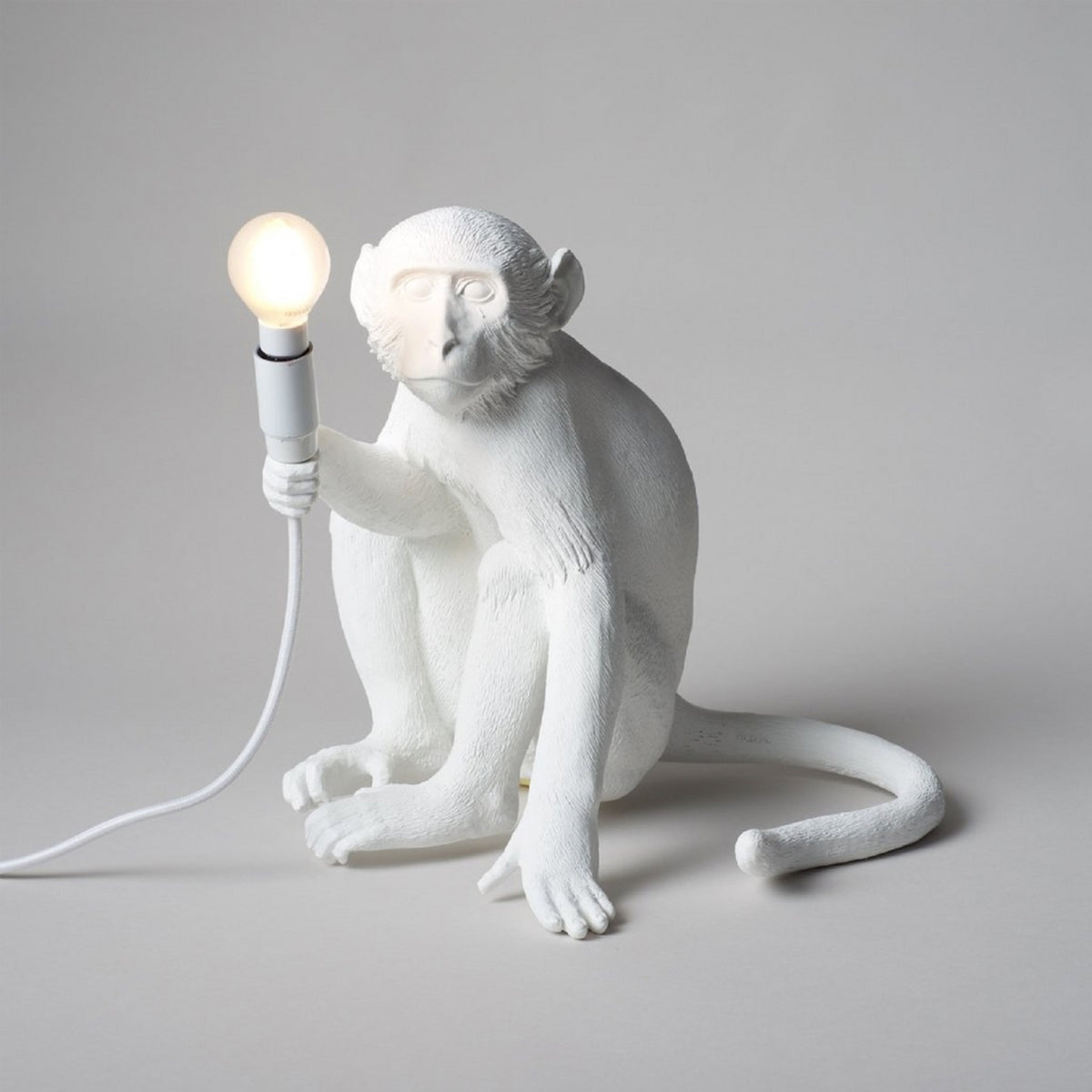Sitting Monkey Light White - Seletti