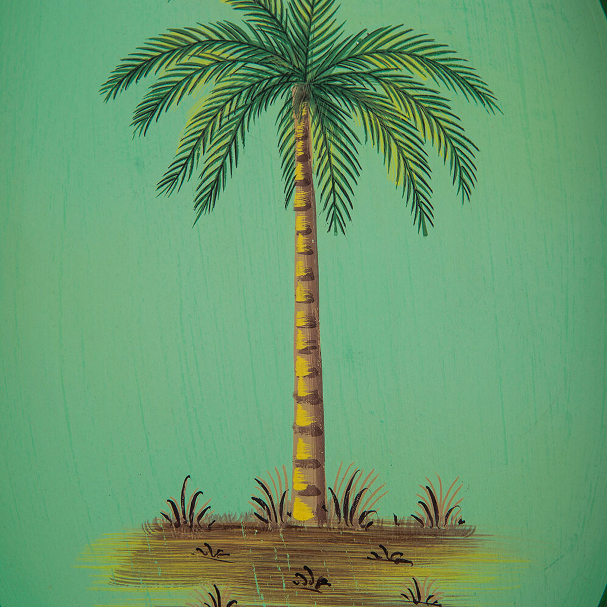 Fauna Hand painted Iron Tray Palm Tree - Les-Ottomans