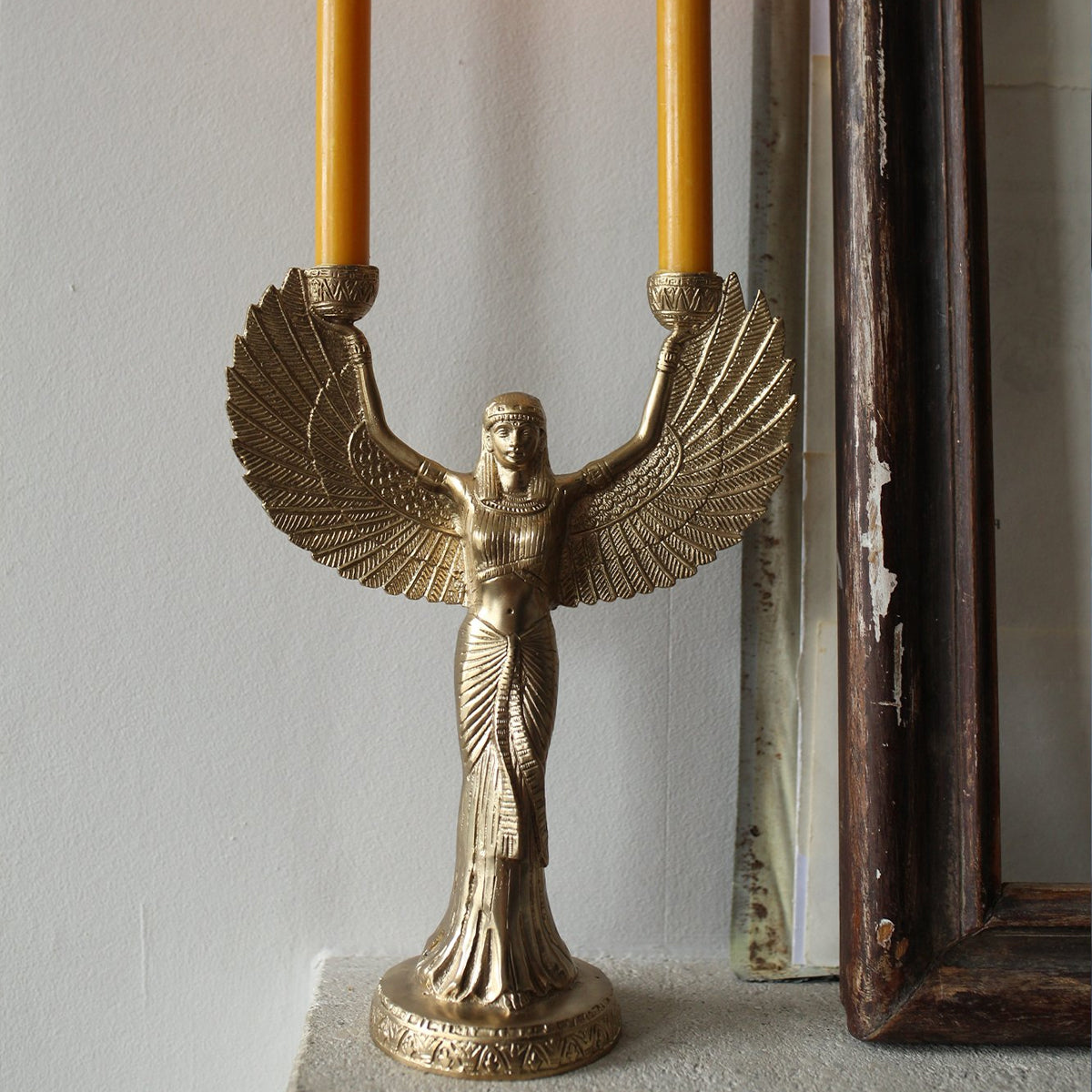 Phoenix Solid Brass Candle Holder - Doing Goods