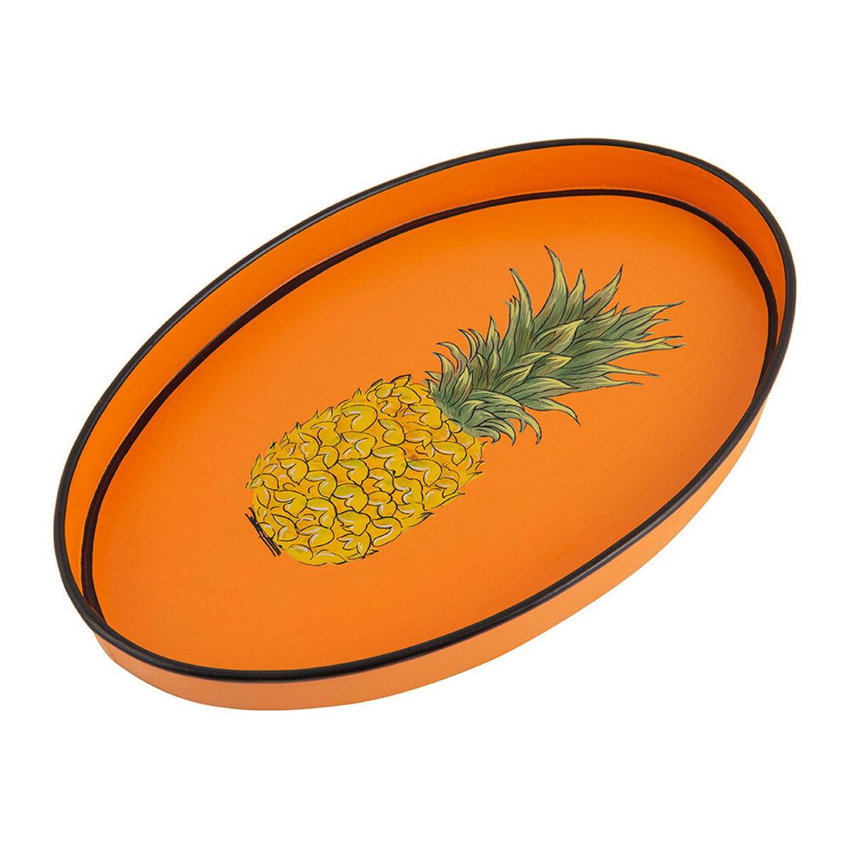 Fauna Hand painted Iron Tray Pineapple - Les-Ottomans