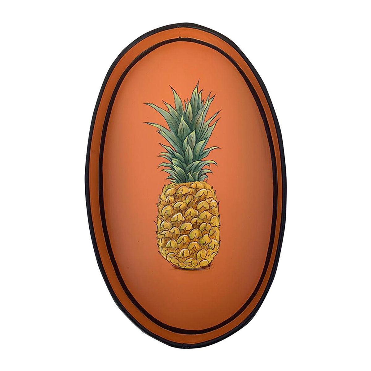 Fauna Hand painted Iron Tray Pineapple - Les-Ottomans