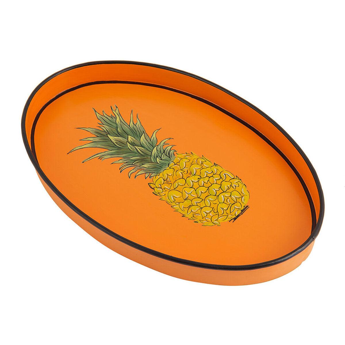 Fauna Hand painted Iron Tray Pineapple - Les-Ottomans