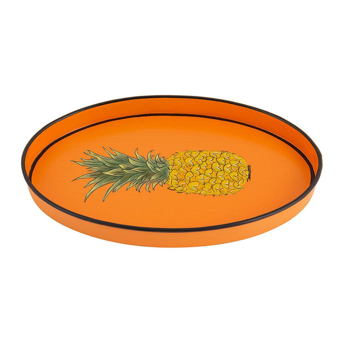 Fauna Hand painted Iron Tray Pineapple - Les-Ottomans