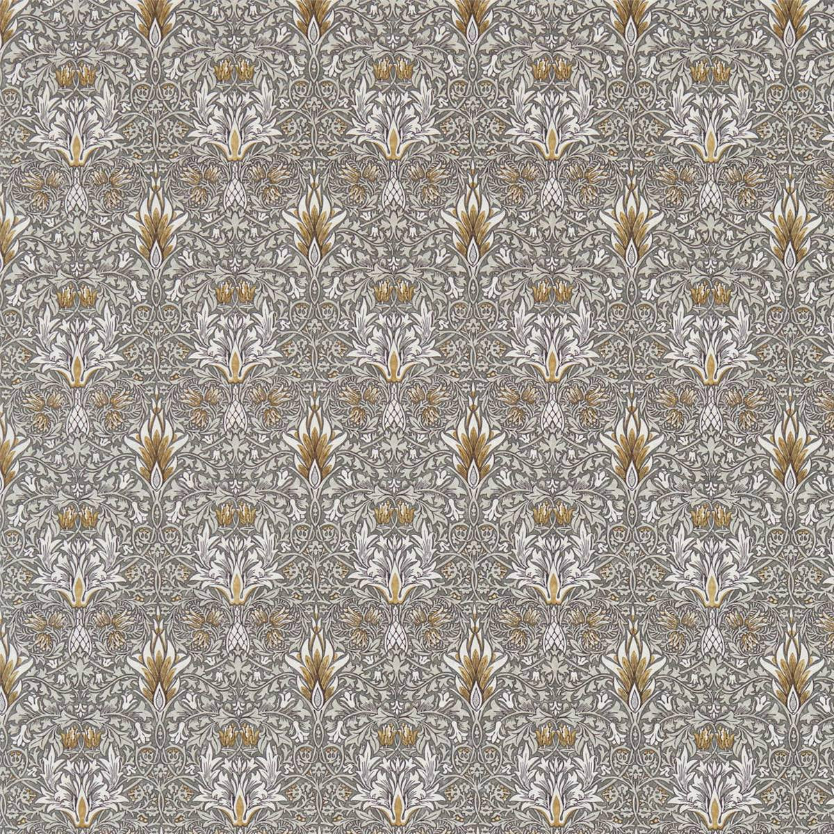 Morris &amp; Co &#39;Snakeshead - Pewter/Gold&#39; Fabric