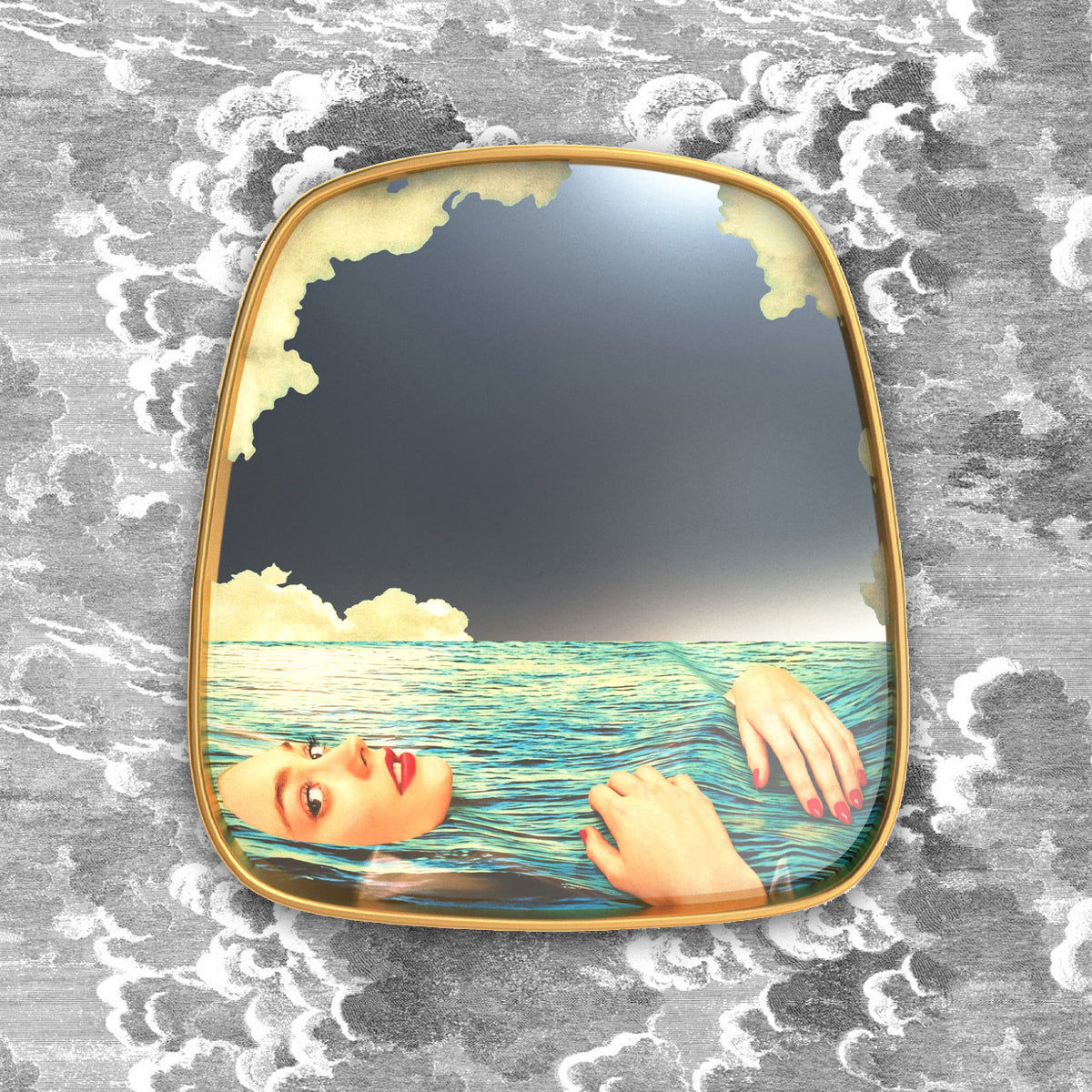 Seletti X Toiletpaper Gold Frame Sea Girl Mirror