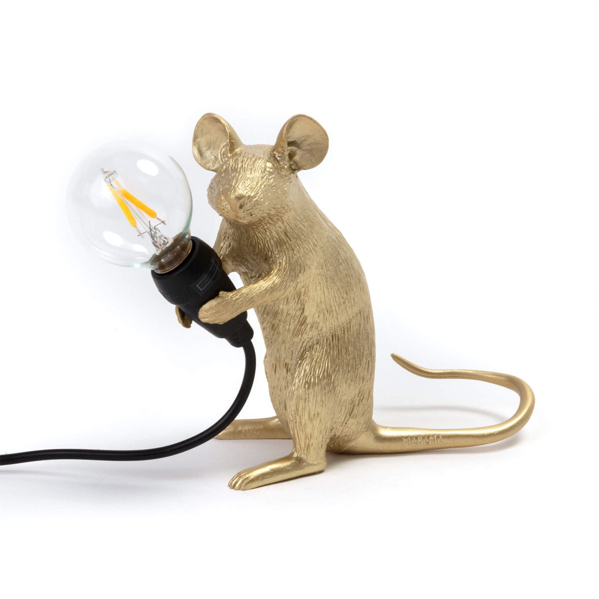 Gold Mouse Lamp Sitting