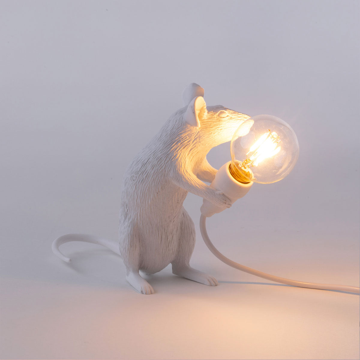 White Mouse Lamp Sitting