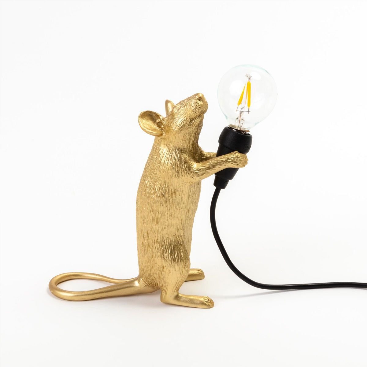 Gold Mouse Lamp Standing - Seletti