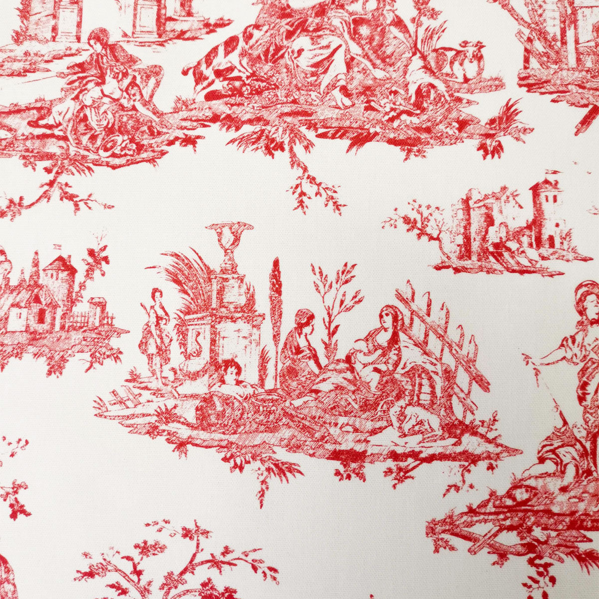 Courthouse Toile Fabric Red