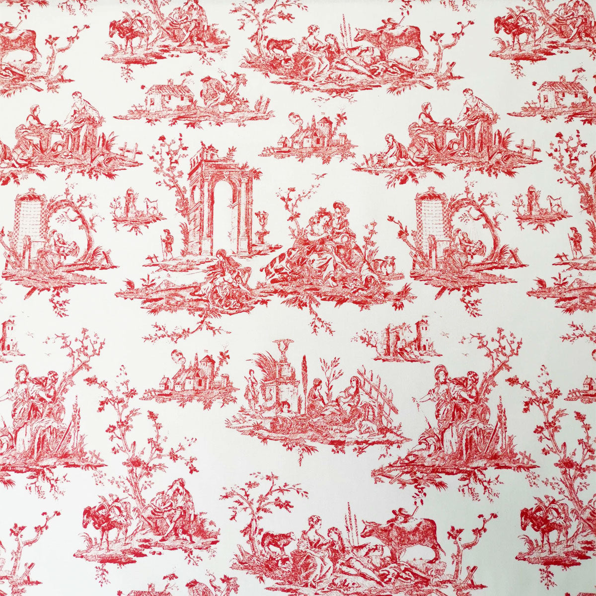 Courthouse Toile Fabric Red