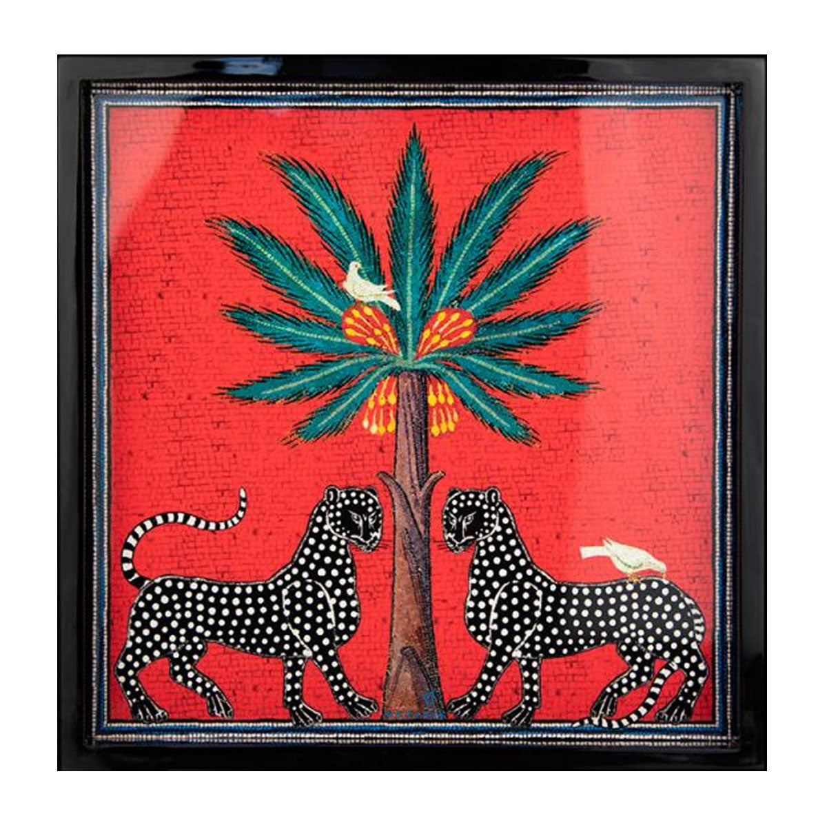 Red Leopards Square Tray