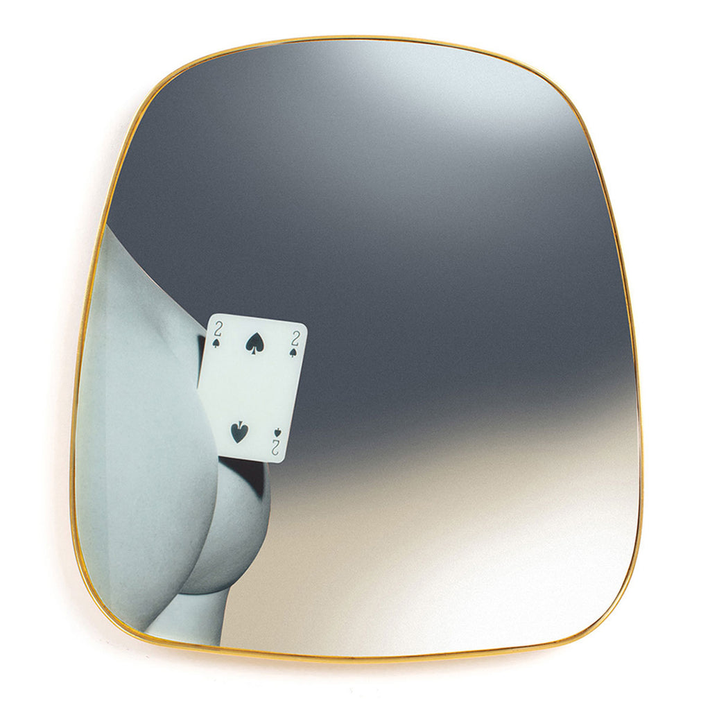 Seletti X Toiletpaper Gold Frame Two of Spades Mirror - Courthouse