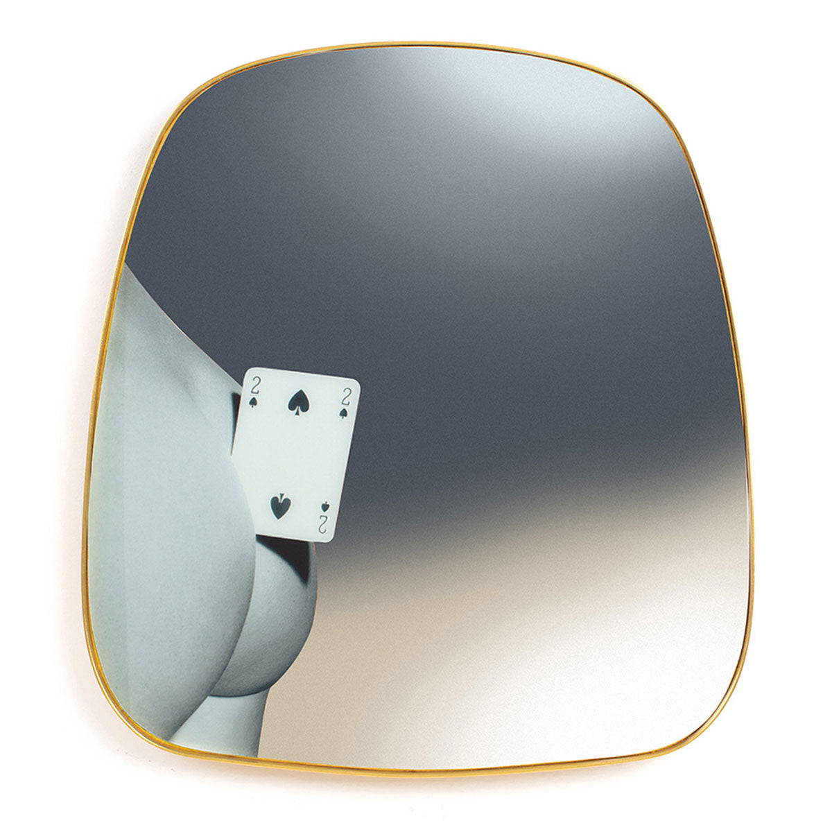 Seletti X Toiletpaper Gold Frame Two of Spades Mirror