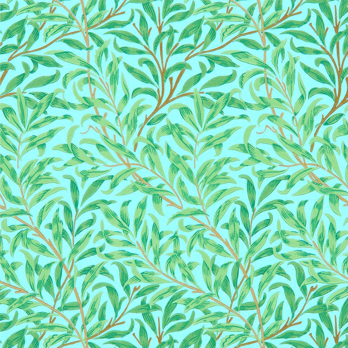 Morris &amp; Co &#39;Willow Boughs - Sky/Leaf Green&#39; Wallpaper