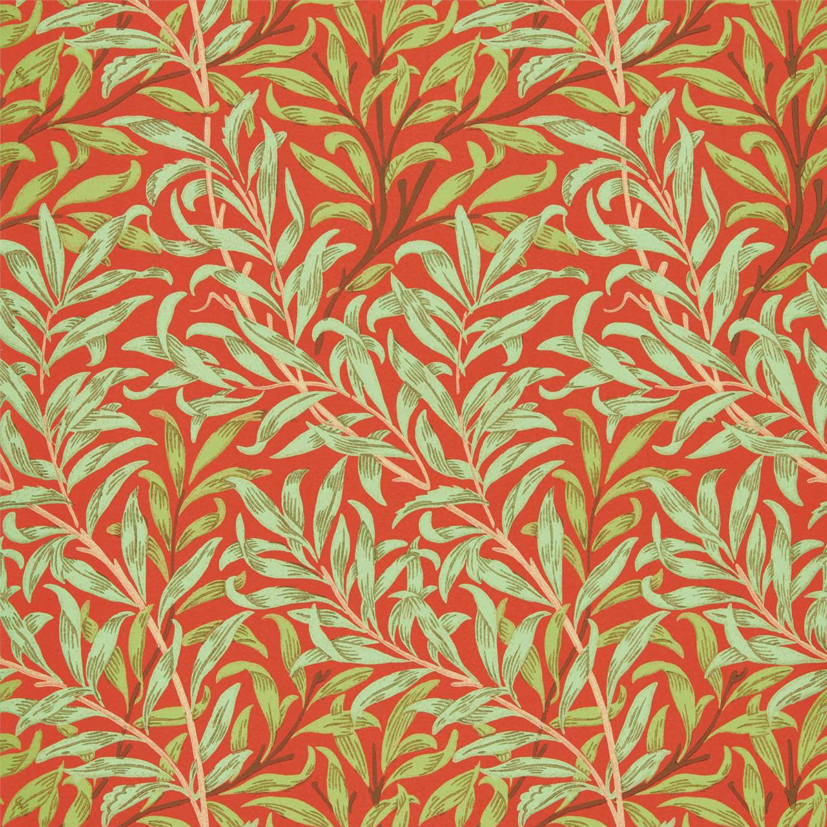 Morris &amp; Co &#39;Willow Boughs - Tomato/Olive&#39; Wallpaper