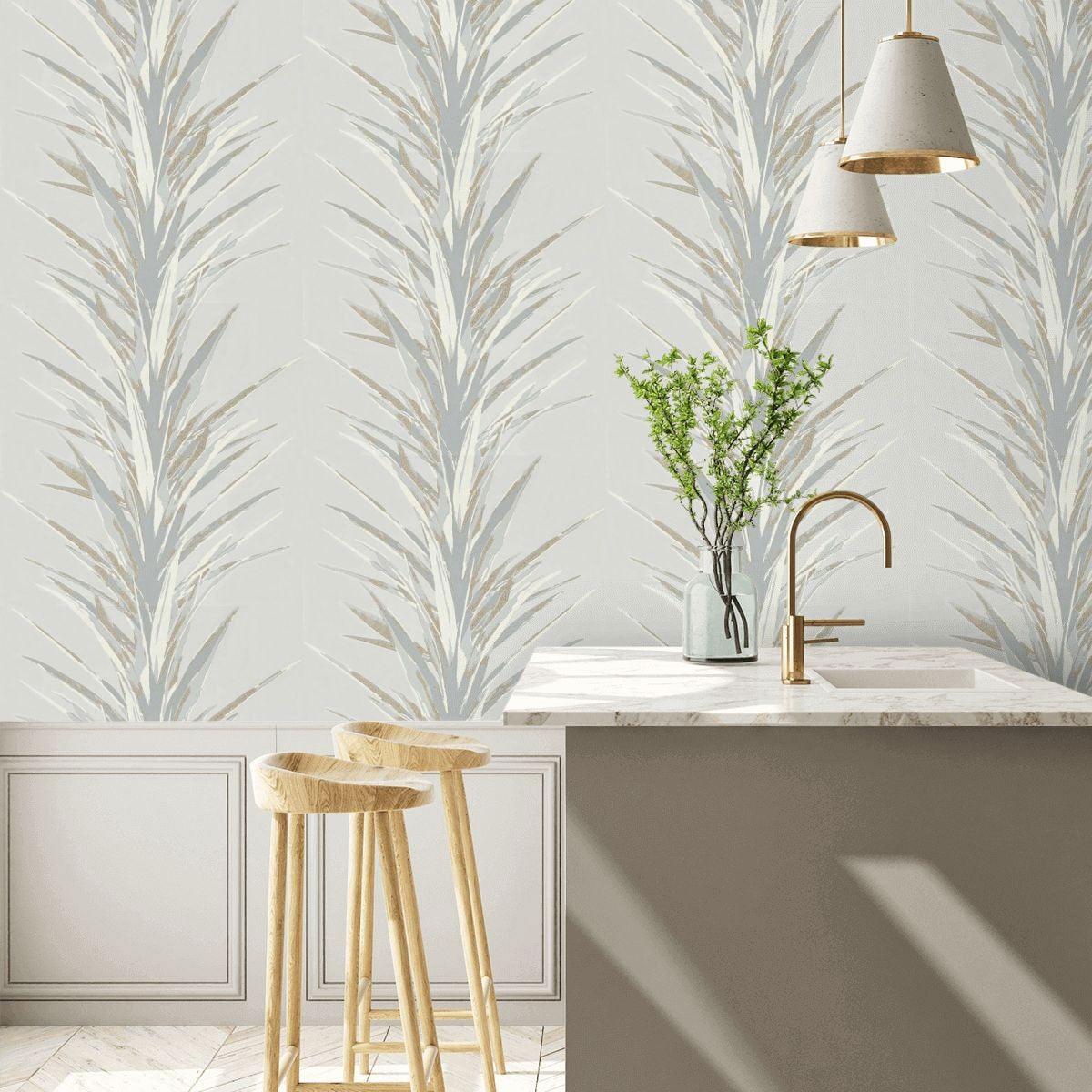 Sanderson &#39;Yucca - Grey/Gilver&#39; Wallpaper