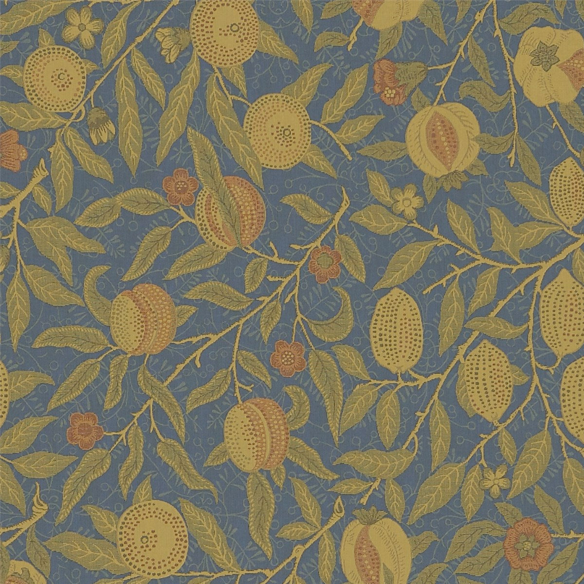 Morris &amp; Co &#39;Fruit - Blue/Thyme&#39; Fabric
