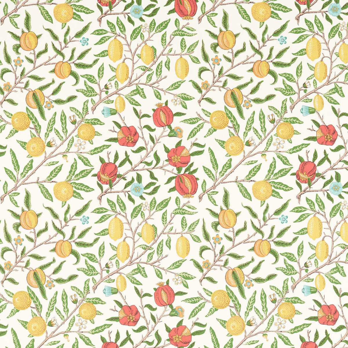 Morris &amp; Co &#39;Fruit - Leaf Green/Madder&#39; Fabric