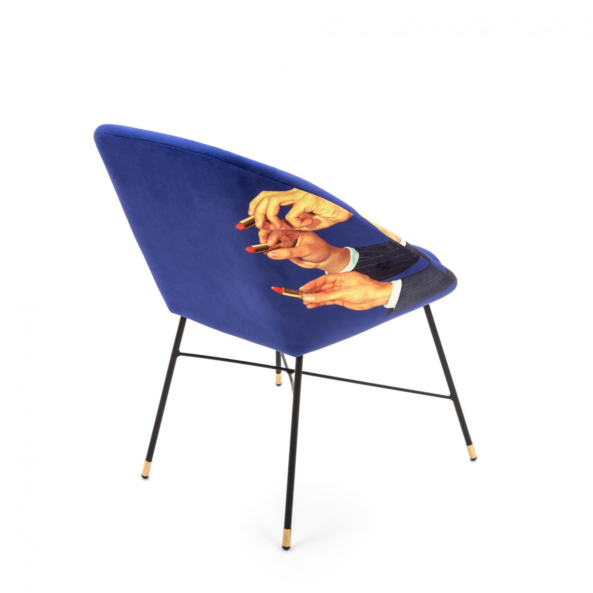 Seletti X Toiletpaper Magazine Padded Chair &#39;Lipsticks Blue&#39;