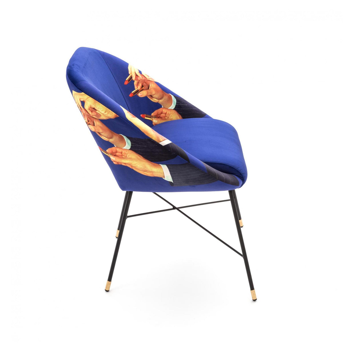 Seletti X Toiletpaper Magazine Padded Chair &#39;Lipsticks Blue&#39;